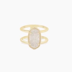 Elyse gold/iridescent drusy ring